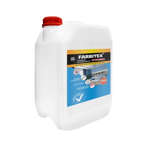 Грунтовка FARBITEX (акриловая; глубокого проникновения; 10 кг) 4300001560 Грунтовка FARBITEX (акриловая; глубокого проникновения; 10 кг) 4300001560