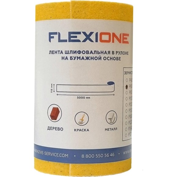 Рулон шлифовальный на бумажной основе 115 мм, 5 м, P60 Flexione 50000266