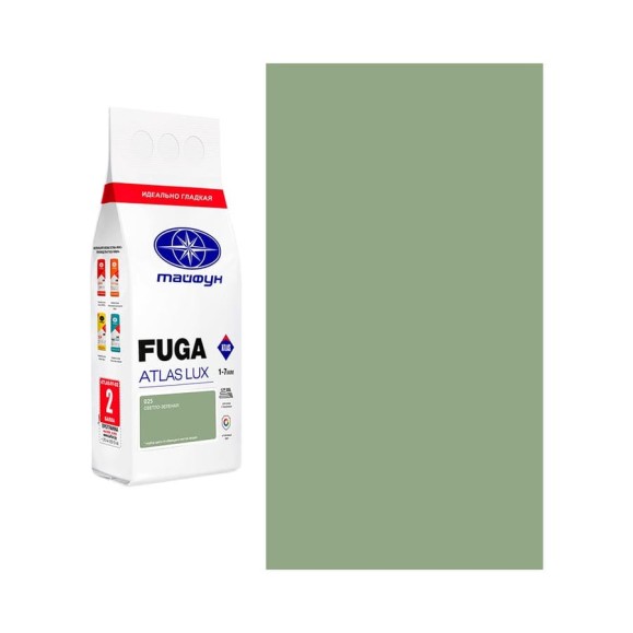 Цементная затирка Тайфун Fuga ATLAS LUX № 025 цвет светло-зеленый, мешок 2 кг 025-2-lux