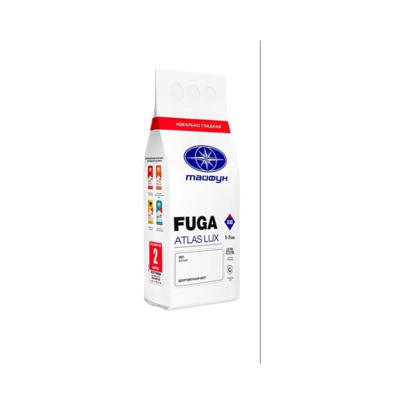 Цементная затирка Тайфун Fuga ATLAS LUX № 001 цвет белый, мешок 2 кг 001-2-lux