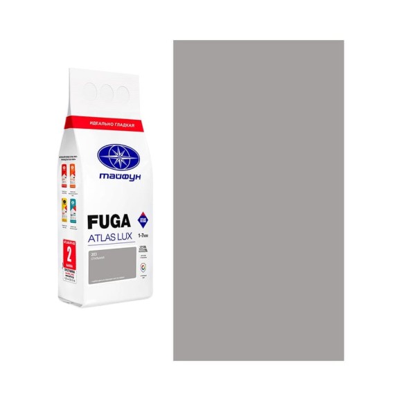 Цементная затирка Тайфун Fuga ATLAS LUX № 203 цвет стальной, мешок 2 кг 0203-2-lux