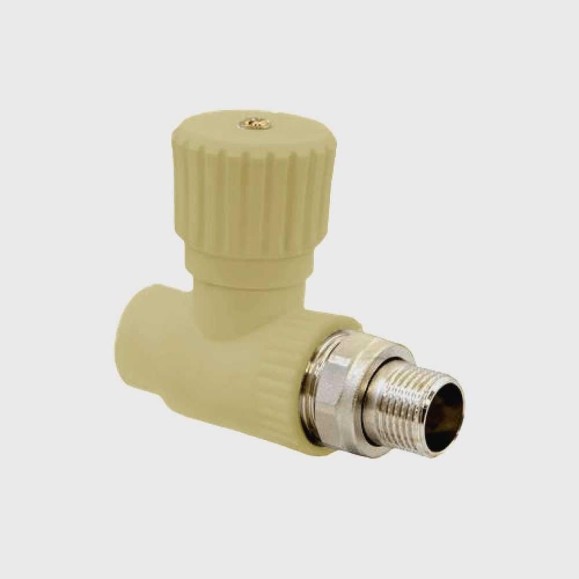 Вентиль LAMMIN ppr радиаторный, прямой 20x1/2" 100/10 серый Lm31077020015G