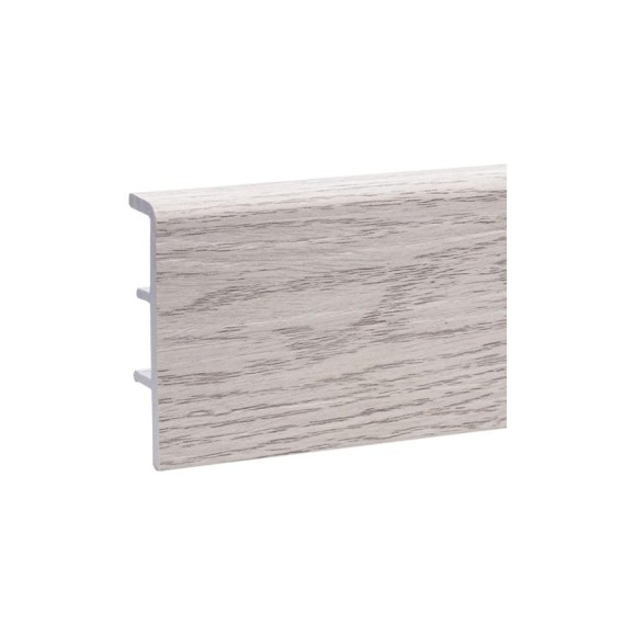 Напольный плинтус Alpine Floor ПВХ, rico concept, 80 мм, 2,2 м, ясень арктик RC80010