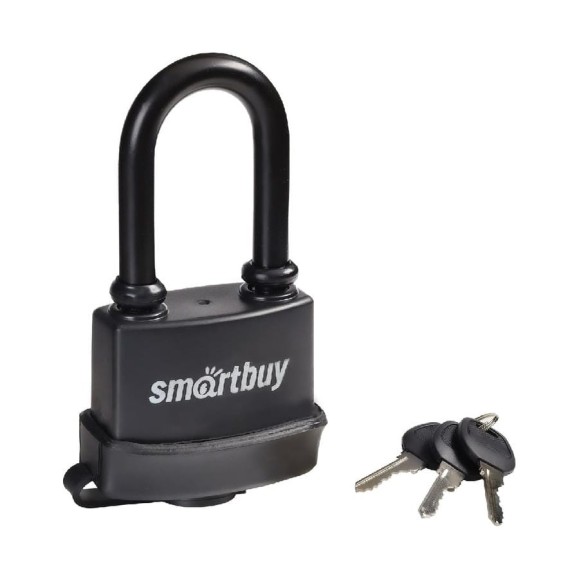 Навесной уличный замок Smartbuy корпус 56х50 мм, удлиненная дужка, d8.2 мм, 3 ключа, дверца SBT-LK-5650L
