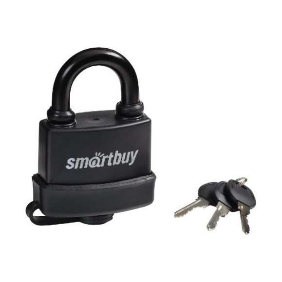 Навесной уличный замок Smartbuy корпус 56х50 мм, дужка d8.4 мм, 3 ключа, дверца SBT-LK-5650