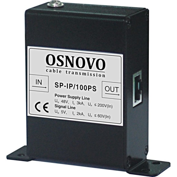 Устройство грозозащиты для локальной вычислительной сети OSNOVO SP-IP/100PS (скорость до 100Мбит/с) с защитой линий PoE (af/at, метод B, контакты 4/5, 7/8), двухступенчатая защита sct1009 Устройство грозозащиты для локальной вычислительной сети OSNOVO SP-IP/100PS (скорость до 100Мбит/с) с защитой линий PoE (af/at, метод B, контакты 4/5, 7/8), двухступенчатая защита sct1009