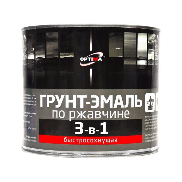 Грунт-эмаль 3 в 1 Optima быстросохнущая, 1.7 кг, красная матовая 11612094 Грунт-эмаль 3 в 1 Optima быстросохнущая, 1.7 кг, красная матовая 11612094