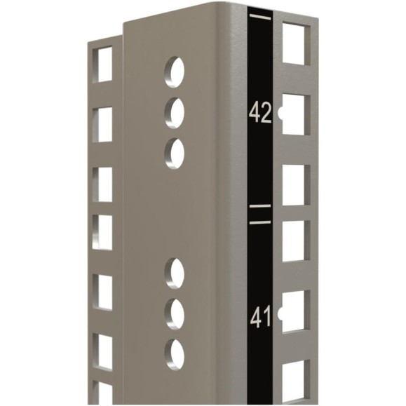 Монтажный профиль Hyperline CTRM19-22U-RAL7035 19'' высотой 22U с маркировкой юнитов, для шкафов TTR, TTB, цвет серый RAL7035 (2 шт. в комплекте) 445442