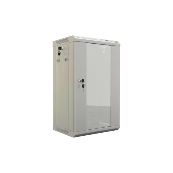 Настенный шкаф Hyperline TDB-6U-GP-RAL7035 10'', 6U, 366,5x390x300, уст. размер 254 , со стеклянной дверью, открывающиеся стенки, возможность установки вентилятора, Цвет серый (RAL 7035) (собранный) 451876