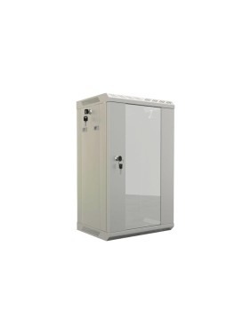 Настенный шкаф Hyperline TDB-15U-GP-RAL7035 10'', 15U, 774,5x390x300, уст. размер 254 , со стеклянной дверью, открывающиеся стенки, возможность установки вентилятора, Цвет серый (RAL 7035) (собранный) 451875