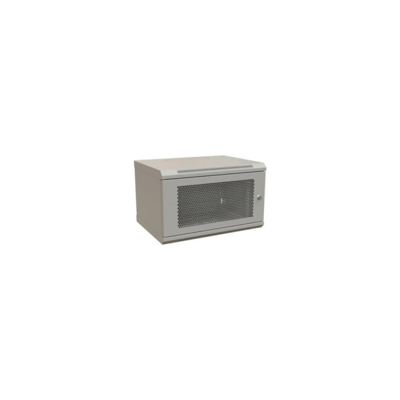 Настенный шкаф WRLine WR-TW-0666-SD-RAL7035 19-дюймовый (19"), 6U, 367x600x600, перфорированная металлическая дверь с замком, Цвет серый (RAL 7035) (разобранный) 521263
