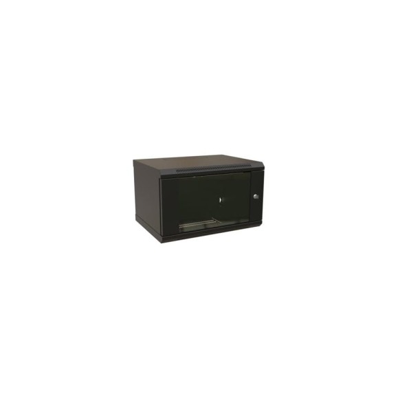 Настенный шкаф WRLine WR-TW-0666-GP-RAL9004 19-дюймовый (19"), 6U, 367x600x600, стеклянная дверь, Цвет черный (RAL 9004) (разобранный) 520239