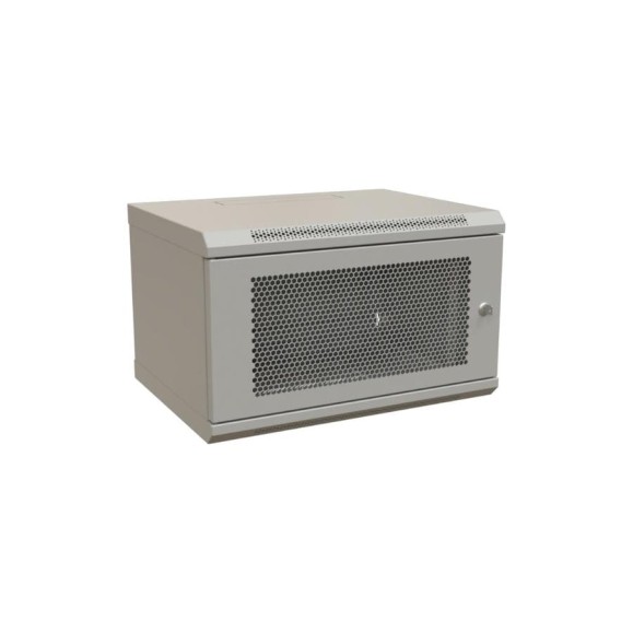 Настенный шкаф WRLine WR-TW-0645-SD-RAL7035 19-дюймовый (19"), 6U, 367x600x450, перфорированная металлическая дверь с замком, Цвет серый (RAL 7035) (разобранный) 521262
