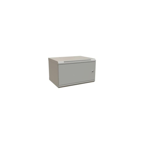 Настенный шкаф WRLine WR-TW-0645-SR-RAL7035 19-дюймовый (19"), 6U, 367x600x450, цельнометаллическая дверь с замком, Цвет серый (RAL 7035) (разобранный) 520993