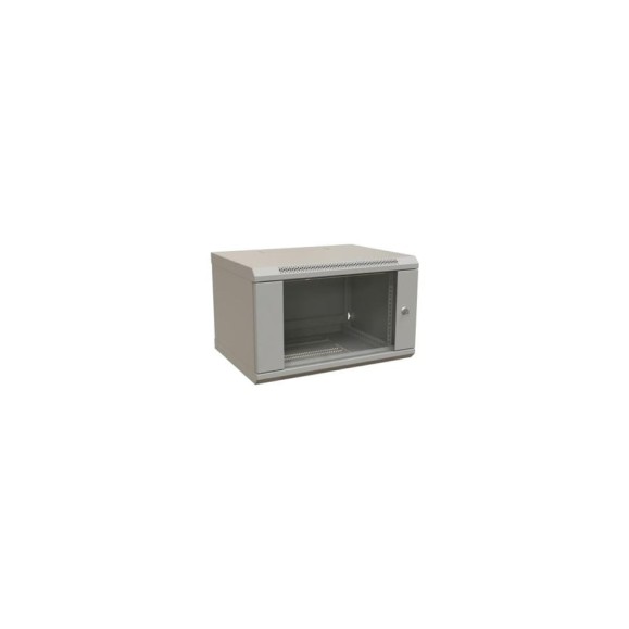 Настенный шкаф WRLine WR-TW-0666-GP-RAL7035 19-дюймовый (19"), 6U, 367x600x600, стеклянная дверь, Цвет серый (RAL 7035) (разобранный) 520994