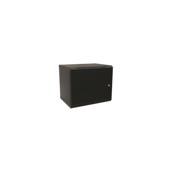 Настенный шкаф WRLine WR-TW-1545-SR-RAL9004 19-дюймовый (19"), 15U, 775x600x450, цельнометаллическая дверь с замком, Цвет черный (RAL 9004) (разобранный) 520250