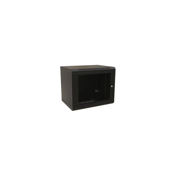 Настенный шкаф WRLine WR-TW-1545-SD-RAL9004 19-дюймовый (19"), 15U, 775x600x450, перфорированная металлическая дверь с замком, Цвет черный (RAL 9004) (разобранный) 521256