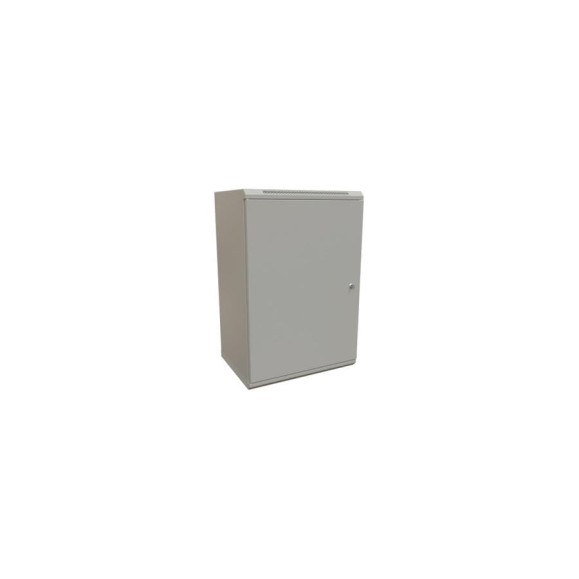 Настенный шкаф WRLine WR-TW-1845-SR-RAL7035 19-дюймовый (19"), 18U, 908x600x450, цельнометаллическая дверь с замком, Цвет серый (RAL 7035) (разобранный) 521009