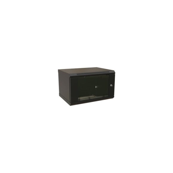 Настенный шкаф WRLine WR-TW-0945-GP-RAL9004 19-дюймовый (19"), 9U, 500x600x450, стеклянная дверь, Цвет черный (RAL 9004) (разобранный) 520241