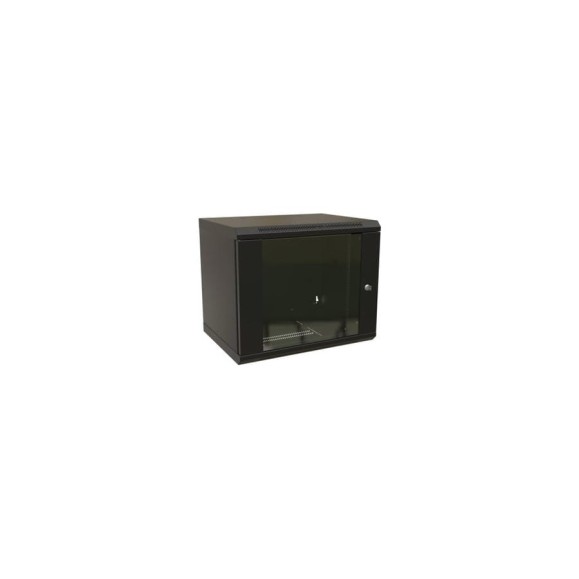 Настенный шкаф WRLine WR-TW-1566-GP-RAL9004 19-дюймовый (19"), 15U, 775x600x600, стеклянная дверь, Цвет черный (RAL 9004) (разобранный) 520251
