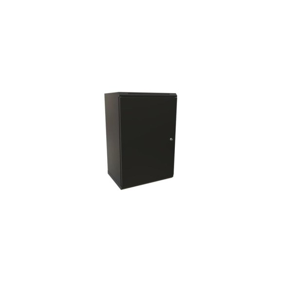 Настенный шкаф WRLine WR-TW-1845-SR-RAL9004 19-дюймовый (19"), 18U, 908x600x450, цельнометаллическая дверь с замком, Цвет черный (RAL 9004) (разобранный) 520254