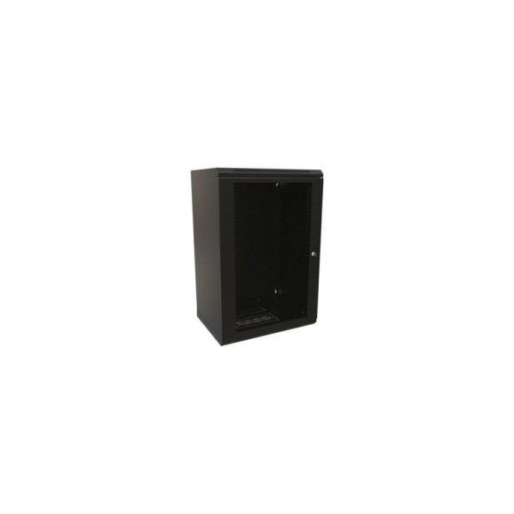 Настенный шкаф WRLine WR-TW-1845-SD-RAL9004 19-дюймовый (19"), 18U, 908x600x450, перфорированная металлическая дверь с замком, Цвет черный (RAL 9004) (разобранный) 521258
