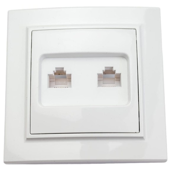 Розетка EKF Минск RJ-45+Phone СП белая  ERK00-135-10