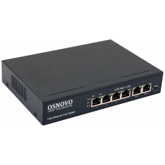 PoE коммутатор OSNOVO SW-20600(80W) Fast Ethernet на 6 RJ45 портов sct1268