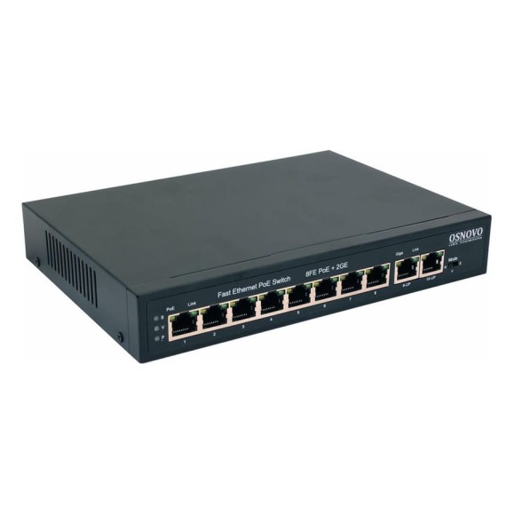 PoE коммутатор OSNOVO SW-20820(120W) Fast Ethernet на 10 RJ45 портов sct1270