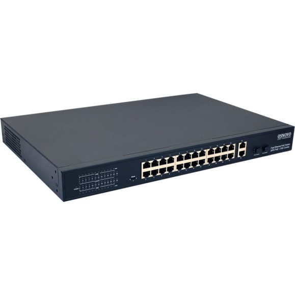 PoE коммутатор OSNOVO SW-62422(400W) Fast Ethernet на 24 x RJ45 портов + 2 x GE Combo uplink порта sct1272