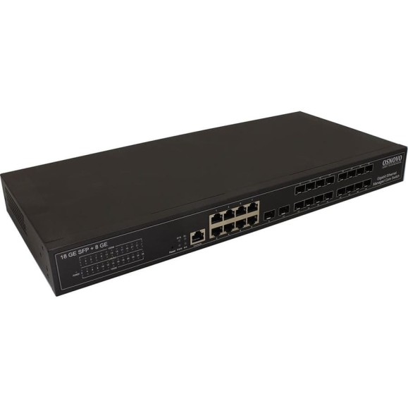 Управляемый L2+ коммутатор OSNOVO SW-70818/L2 Gigabit Ethernet на 18 x GE SFP + 8 x GE RJ45 портов sct1267 Управляемый L2+ коммутатор OSNOVO SW-70818/L2 Gigabit Ethernet на 18 x GE SFP + 8 x GE RJ45 портов sct1267