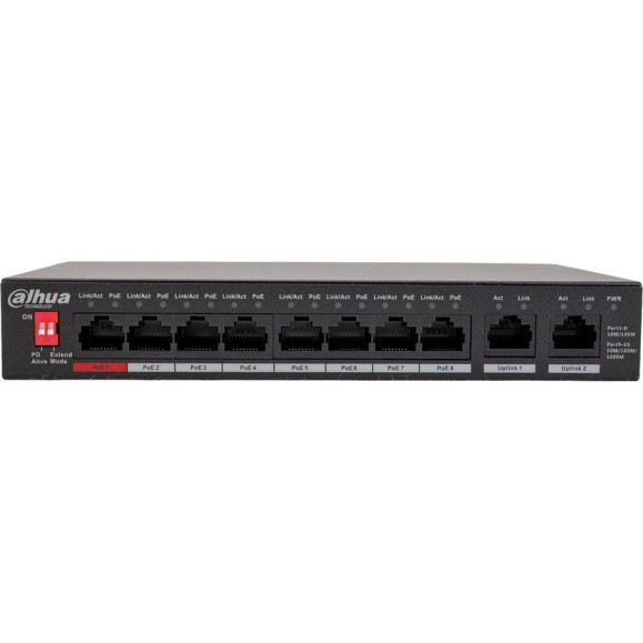 Неуправляемый 8 портовый РоЕ коммутатор Dahua DH-PFS3010-8ET-96 АН5016173
