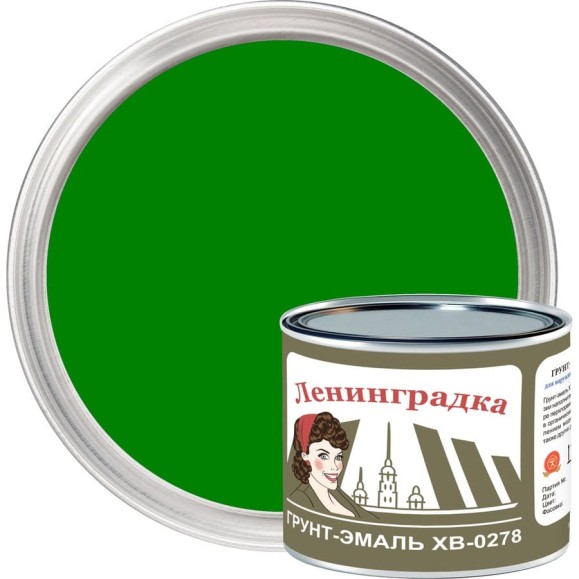Грунт-эмаль ЛЕНИНГРАДКА ХВ-0278 (1,8 кг; зеленый) УТ000011937