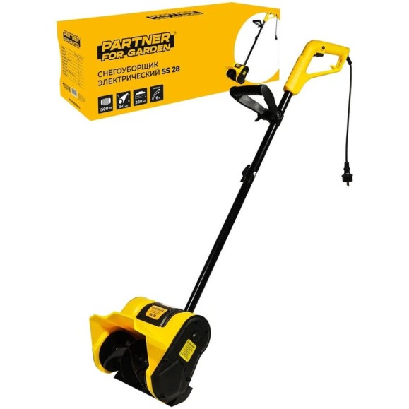 Электрический снегоуборщик PARTNER FOR GARDEN ss 28 P 1500 Вт, ширина захвата 280 мм, выброс снега до 6 м 6328 Электрический снегоуборщик PARTNER FOR GARDEN ss 28 P 1500 Вт, ширина захвата 280 мм, выброс снега до 6 м 6328