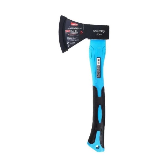 Кованный топор Smartbuy tools 600 г, с фиберглассовой резиновой рукояткой SBT-AX-600p2