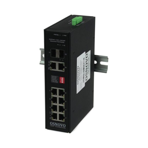 Промышленный PoE коммутатор OSNOVO SW-80822/IR Gigabit Ethernet на 10 портов sct1252