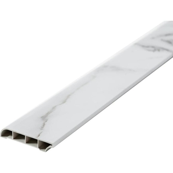 Напольный (потолочный) плинтус GOODWAY 2400x80x12 мм, мрамор миконос, M80 GWG-05