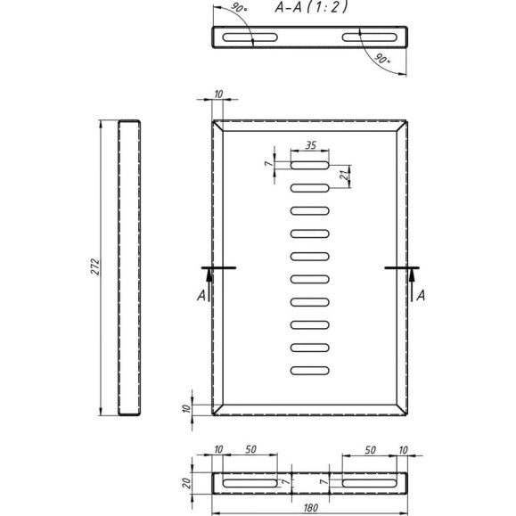Полка Hyperline SSH3-180-RAL9005 для 10" шкафов TDC/TDB 272x180 мм, установочный размер 254 мм, цвет черный (RAL 9005) 447498