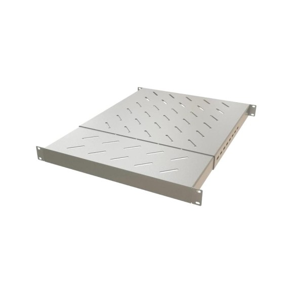 Полка Hyperline TSD3H-1U-405/700-RAL7035 c 19'' креплением, раздвижная, 1U, с регулируемой глубиной установки от 405 мм до 700 мм, нагрузка до 220 кг, для установки в шкафы глубиной 600-800 мм, цвет серый 452067