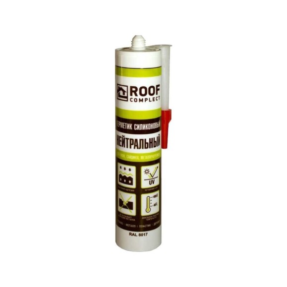 Силиконовый герметик Roof Complect нейтральный, RAL 8017, 280 мл 00-00442166