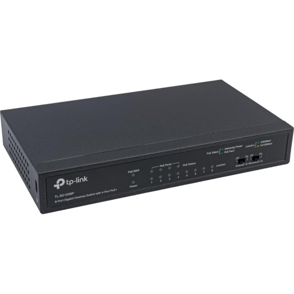 Неуправляемый коммутатор TP-Link 8G 4PoE 55W TL-SG1008P