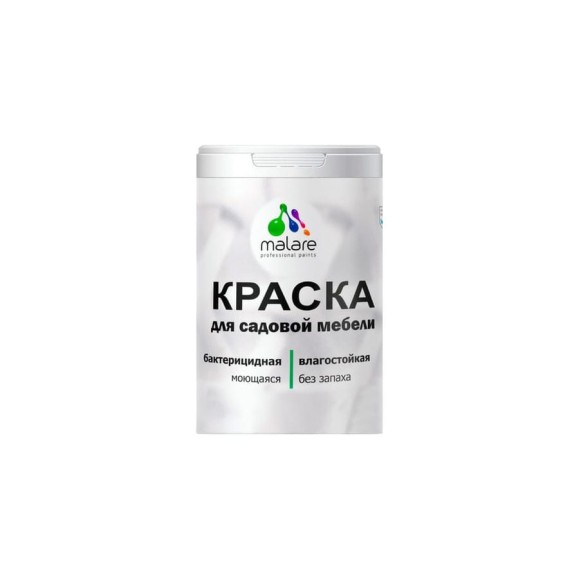 Акриловая краска MALARE для садовой мебели, по дереву, для наружных и внутренних работ, моющаяся без запаха матовая, алое танго, 2 кг. КСДМБААЛТМ0200