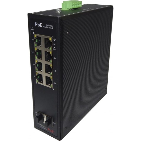 Poe коммутатор ComOnyx промышленный, гигабитный, с креплением на din рейку, 8poe + 2sfp, co-pf-8gp2sfp-p509, 200-015 Poe коммутатор ComOnyx промышленный, гигабитный, с креплением на din рейку, 8poe + 2sfp, co-pf-8gp2sfp-p509, 200-015