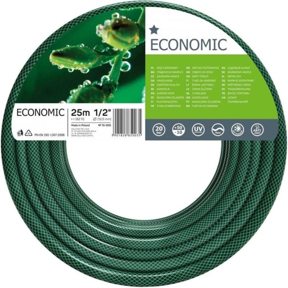 Садовый шланг Cellfast ECONOMIC 3 слоя, 1/2, 25 м 10-005 Садовый шланг Cellfast ECONOMIC 3 слоя, 1/2, 25 м 10-005