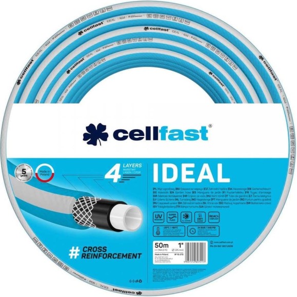 Садовый шланг Cellfast IDEAL 4 слоя, 1, 50 м 10-272 Садовый шланг Cellfast IDEAL 4 слоя, 1, 50 м 10-272