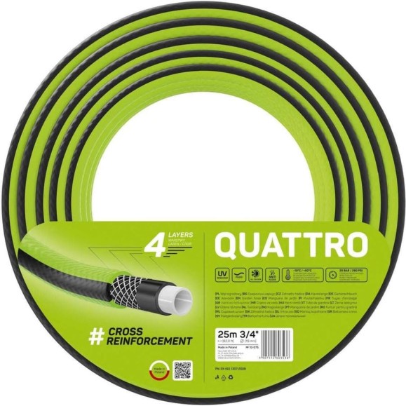 Садовый шланг Cellfast QUATTRO 4 слоя, 3/4, 25 м 10-075 Садовый шланг Cellfast QUATTRO 4 слоя, 3/4, 25 м 10-075