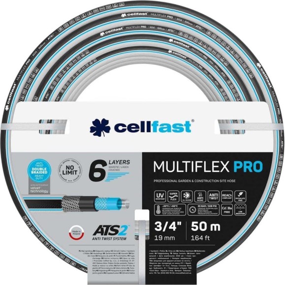 Садовый шланг Cellfast MULTIFLEX ATSV 6 слоев, 3/4, 50 м 13-822 Садовый шланг Cellfast MULTIFLEX ATSV 6 слоев, 3/4, 50 м 13-822
