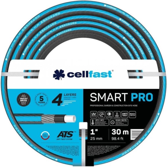 Садовый шланг Cellfast SMART PRO ATS 1, 30 м 13-431 Садовый шланг Cellfast SMART PRO ATS 1, 30 м 13-431