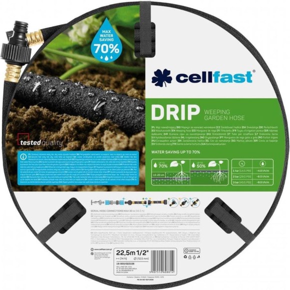 Сочащийся шланг Cellfast DRIP 1/2, 22.5 м 19-003