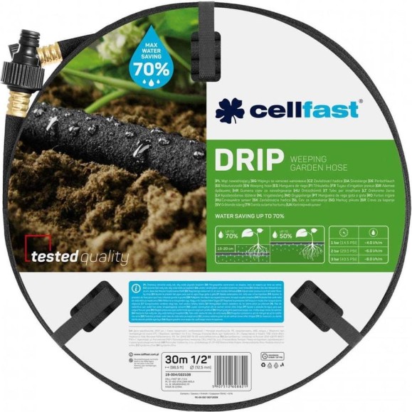 Сочащийся шланг Cellfast DRIP 1/2, 30 м 19-004